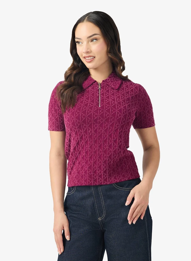 CALVIN KLEIN All Over Print Half Zip Polo