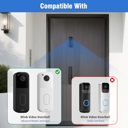 sibada No-Drill Blink Doorbell Mount for All-New Blink Video Doorbell Camera(2nd Gen), Blink Adhesive Mounting Bracket, Easy to Install for Blink Doorbell Security System(Blink Doorbell Not Included), Black - Image 3
