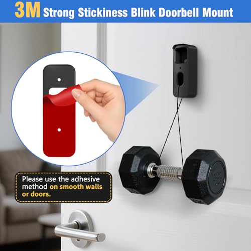 sibada No-Drill Blink Doorbell Mount for All-New Blink Video Doorbell Camera(2nd Gen), Blink Adhesive Mounting Bracket, Easy to Install for Blink Doorbell Security System(Blink Doorbell Not Included), Black - Image 4