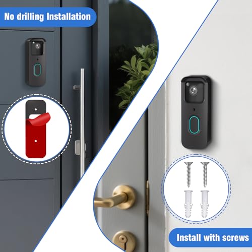 sibada No-Drill Blink Doorbell Mount for All-New Blink Video Doorbell Camera(2nd Gen), Blink Adhesive Mounting Bracket, Easy to Install for Blink Doorbell Security System(Blink Doorbell Not Included), Black - Image 2
