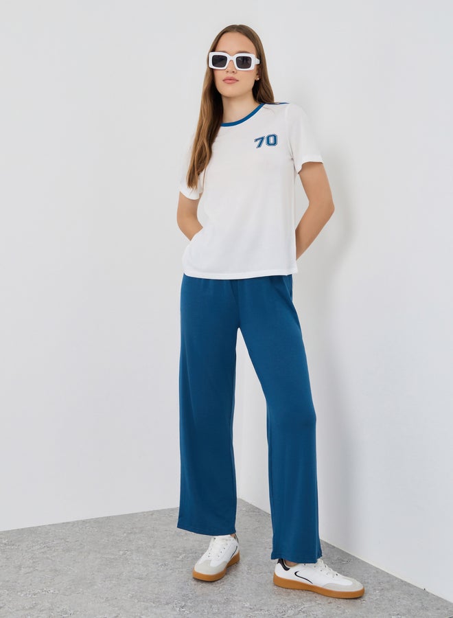 Take Two Solid Loose Fit Pants with Drawstring - Image 1