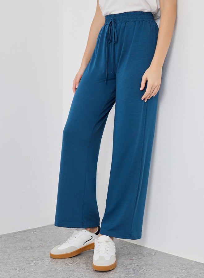 Take Two Solid Loose Fit Pants with Drawstring - Image 2