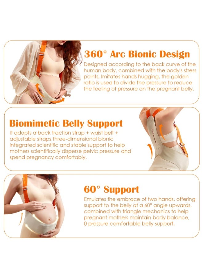 NANAO Upgraded Pregnancy Belly Band, Maternity Belly Bands for Pregnant Women with Adjustable Back Brace Straps, Breathable Maternity Pregnancy Belt for Back, Waist, Pelvic Support (M) - Image 3