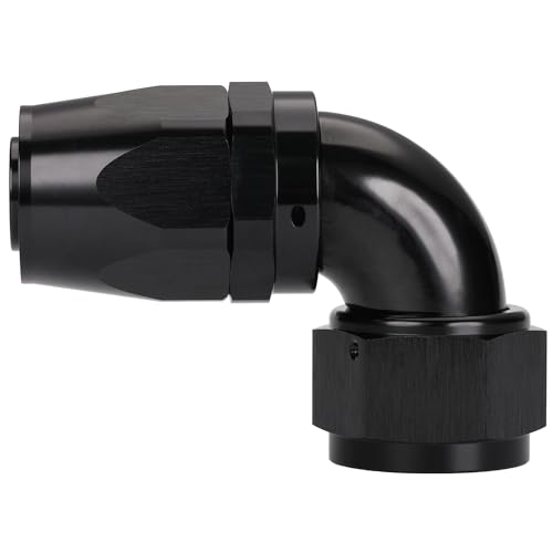 Podavelle 16AN 90 Degree Elbow Swivel Hose End Full Flow Fitting Adapter Aluminum Black - Image 1