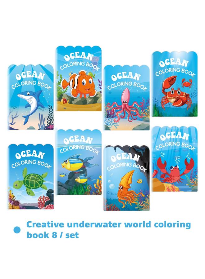 Bluejw Coloring Book Cross Border New Underwater World Ocean Coloring Book Party Children's Birthday Cute Graffiti Series Coloring - Image 3