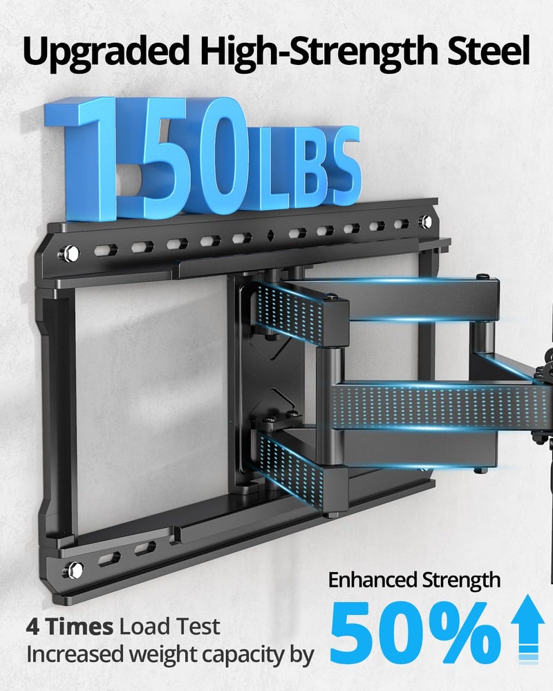 USX STAR 37-97 inch Heavy Duty Full Motion TV Wall Mount, Fits 24" Wood Studs, Wall Mount tv Bracket with Smooth Swivel, Tilt, Extension, Hold up to 150lbs, Max VESA 600x400 mm, Fit Most 75 85 90+ TVS - Image 3