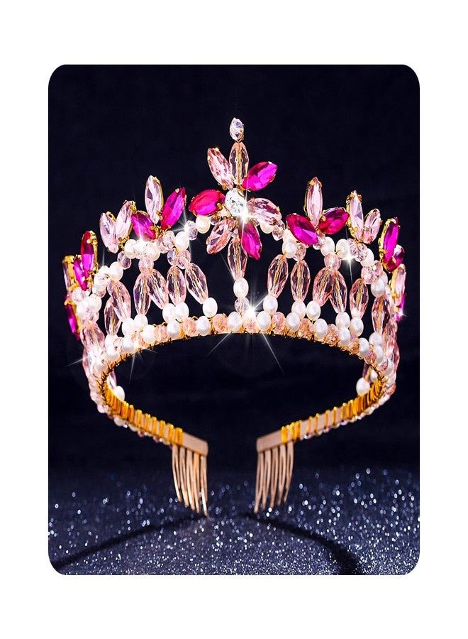 كامبسيس طوق رأس مرصع بالكريستال من كامبسيس، تاج مرصع بأحجار الراين، تاج مزين باللؤلؤ والزهور، قطعة رأس للعروس من النساء والفتيات - Image 1