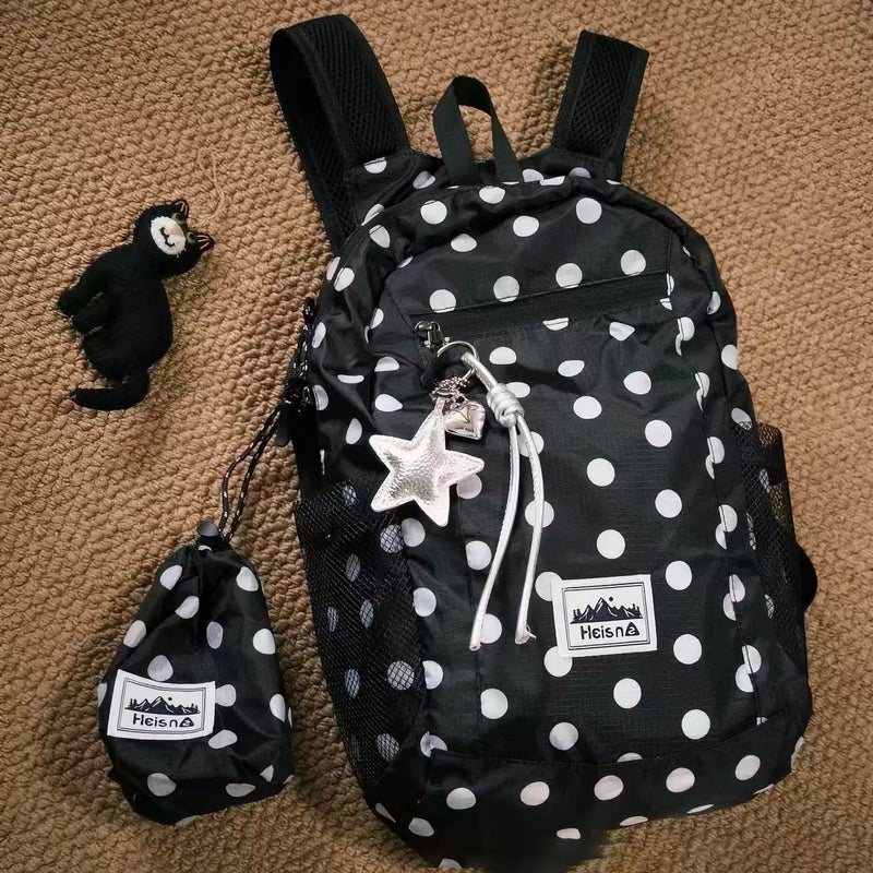 Heisn25 Nylon Lightweight Polka Dot Backpack - Image 4