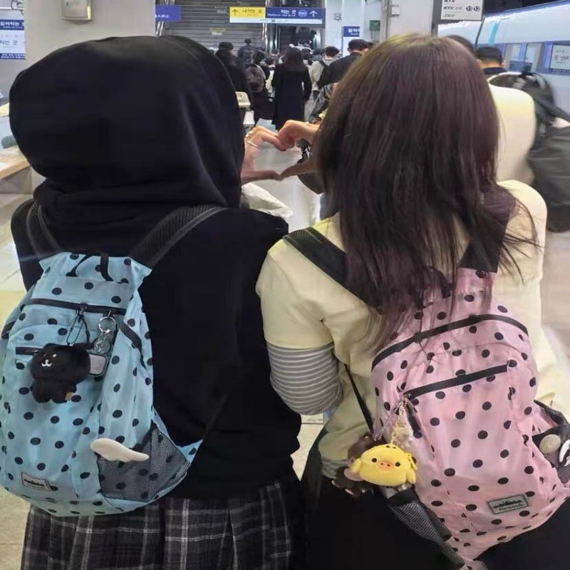 Heisn25 Nylon Lightweight Polka Dot Backpack - Image 3