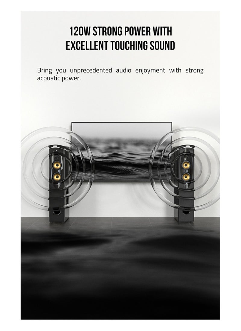F&D - F&D T-60X Pro Peak Power 240 W Bluetooth Tower Speaker (Black, 2.0 Channel) USB,AUX,OPTICAL,TOUCH SCREEN,REMOTE CONTROL - Image 1