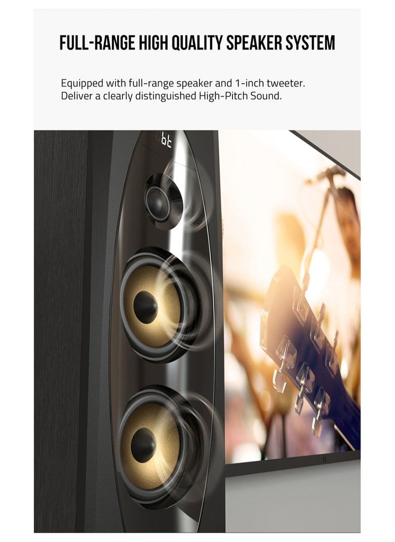 F&D - F&D T-60X Pro Peak Power 240 W Bluetooth Tower Speaker (Black, 2.0 Channel) USB,AUX,OPTICAL,TOUCH SCREEN,REMOTE CONTROL - Image 1