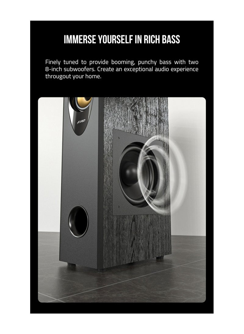 F&D - F&D T-60X Pro Peak Power 240 W Bluetooth Tower Speaker (Black, 2.0 Channel) USB,AUX,OPTICAL,TOUCH SCREEN,REMOTE CONTROL - Image 1
