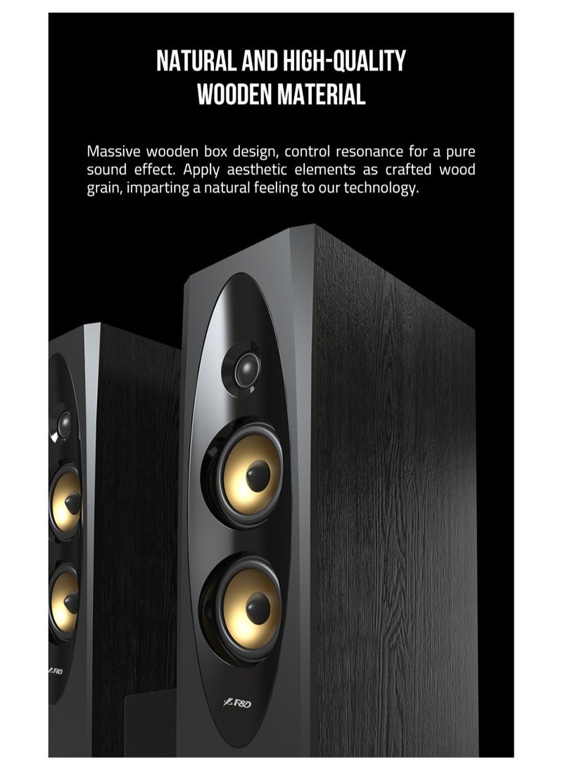F&D - F&D T-60X Pro Peak Power 240 W Bluetooth Tower Speaker (Black, 2.0 Channel) USB,AUX,OPTICAL,TOUCH SCREEN,REMOTE CONTROL - Image 1