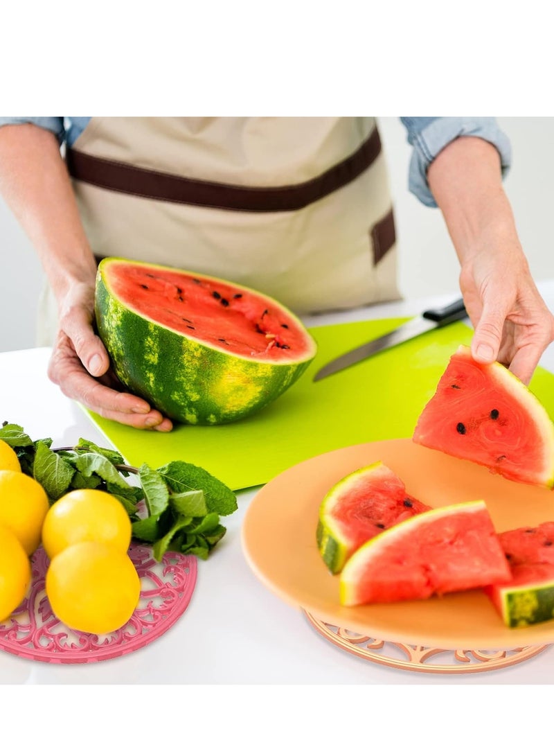 Excefore Coaster Resin Molds, 4 Pcs Large Mandala Coaster Resin Molds Hollow Flower Shiny Silicone Molds for Resin Casting Round 3D Geode Design Epoxy Mold for Cups Mats Making Tray Home Decoration, Diameter8" - Image 4