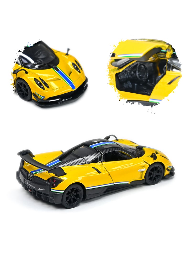 Kinsmart 1:38 Scale Door Openable Pull Back Action 2016 Pagani Huayra BC with Printing Diecast Alloy Metal Car  - Image 1