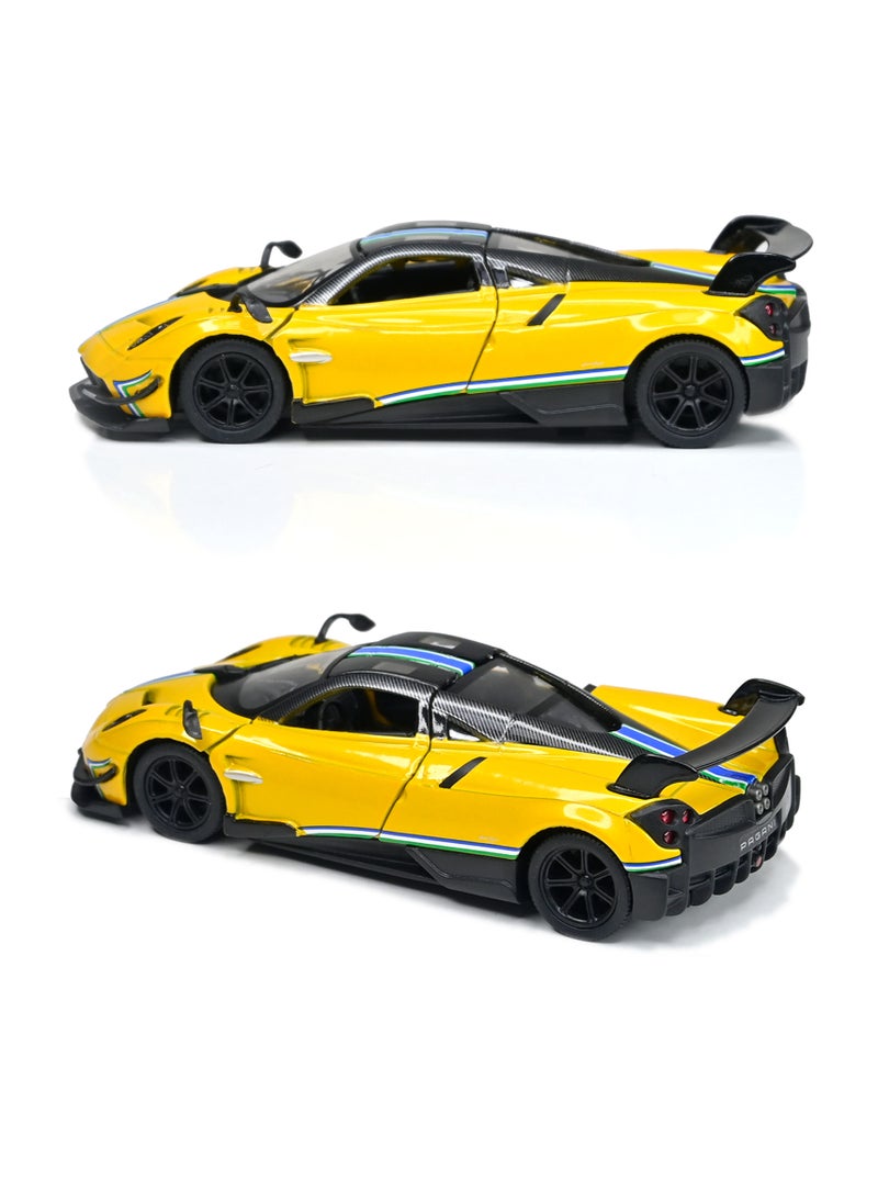 Kinsmart 1:38 Scale Door Openable Pull Back Action 2016 Pagani Huayra BC with Printing Diecast Alloy Metal Car  - Image 4