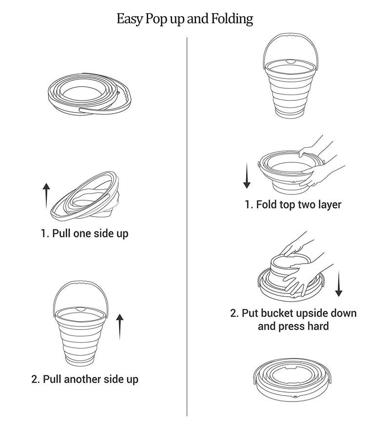 Swami Enterprise Silicon Folding Bucket 10 LTR Collapsible Bucket Cleaning Bucket Mop Bucket Folding Foldable PortableCollapsible Bucket with Strong Folding Gallon Bucket Flexible - Image 4