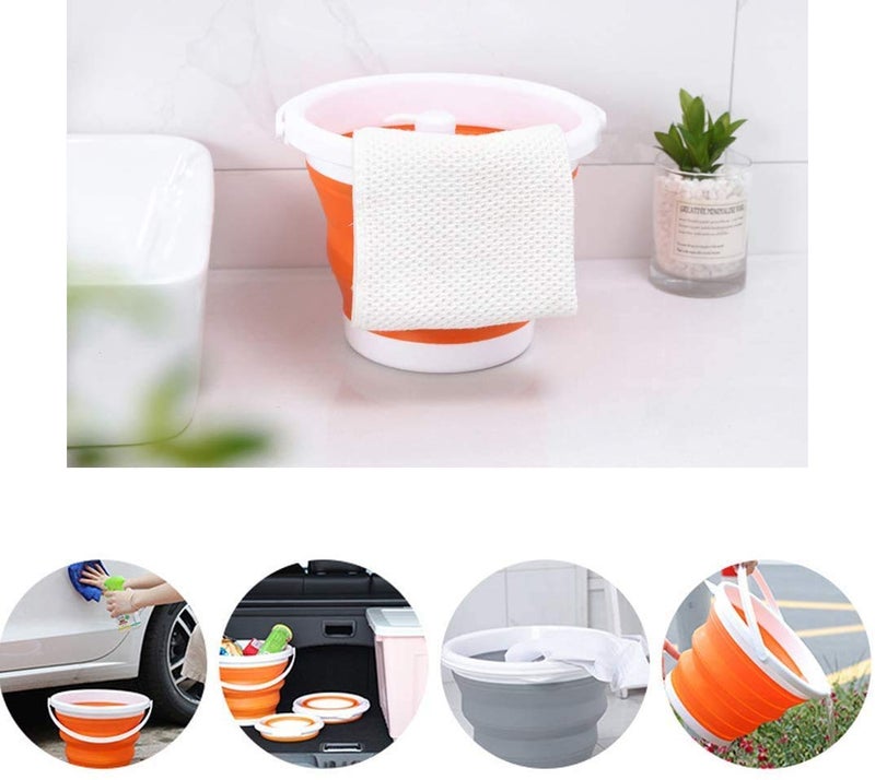 Swami Enterprise Silicon Folding Bucket 10 LTR Collapsible Bucket Cleaning Bucket Mop Bucket Folding Foldable PortableCollapsible Bucket with Strong Folding Gallon Bucket Flexible - Image 5