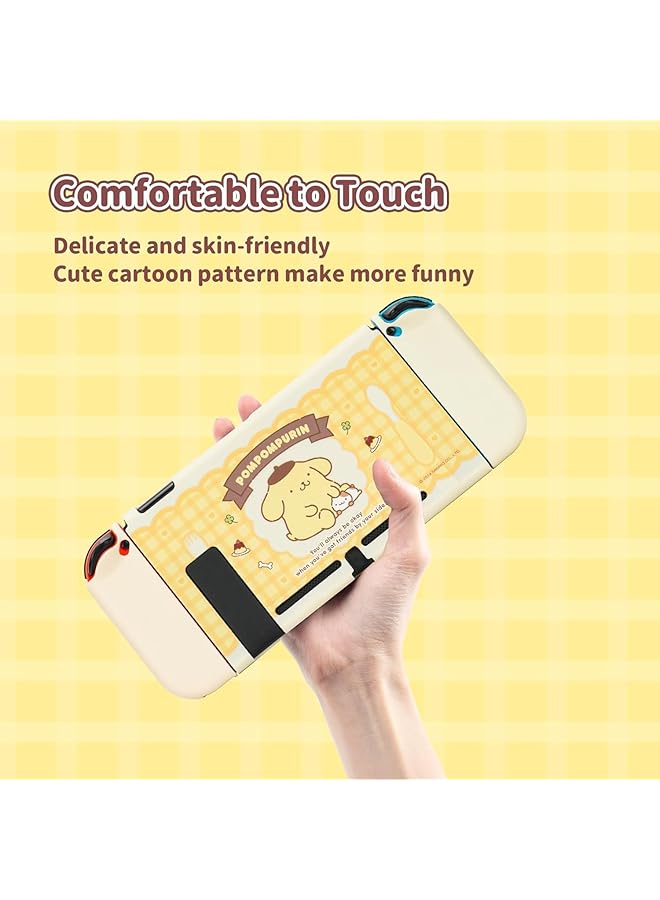 Protective Shell For Regular Switch Kawaii Cartoon Dockable Case For Regular Switch Anti Scratch And Shock Absorption Design Cover Skin (Yellow) - Image 4