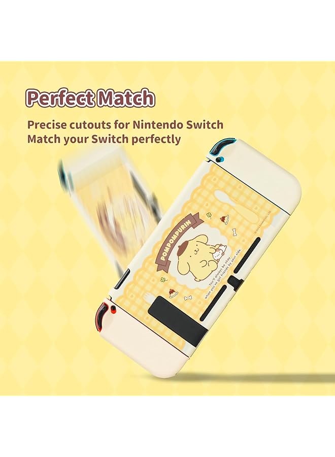 Protective Shell For Regular Switch Kawaii Cartoon Dockable Case For Regular Switch Anti Scratch And Shock Absorption Design Cover Skin (Yellow) - Image 3
