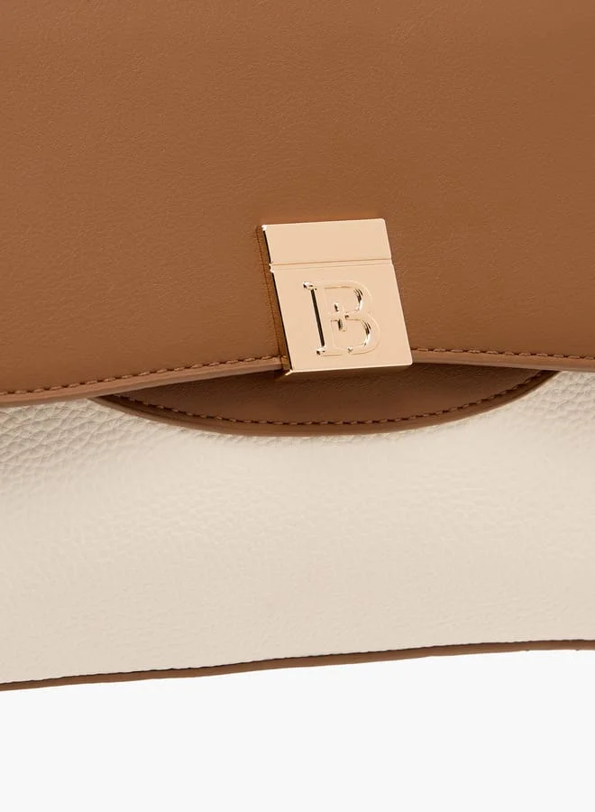 Flora Bella By Shoexpress Women's Textured Satchel Bag with Top Handle and Detachable Strap