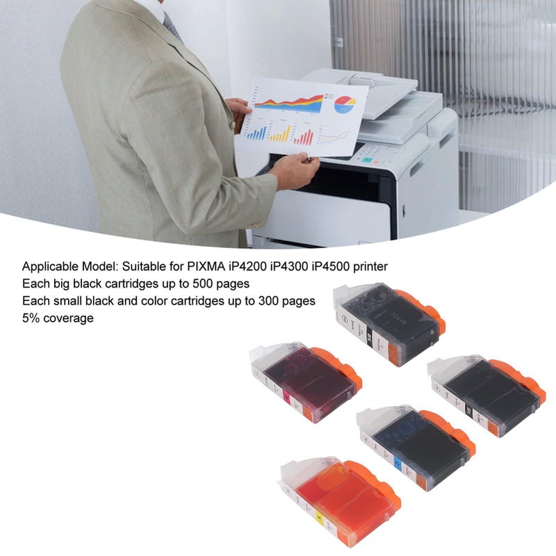Refillable Ink Cartridges 5 Colors Compatible For PIXMA IP4200 IP4300 IP4500 Printers - Image 5