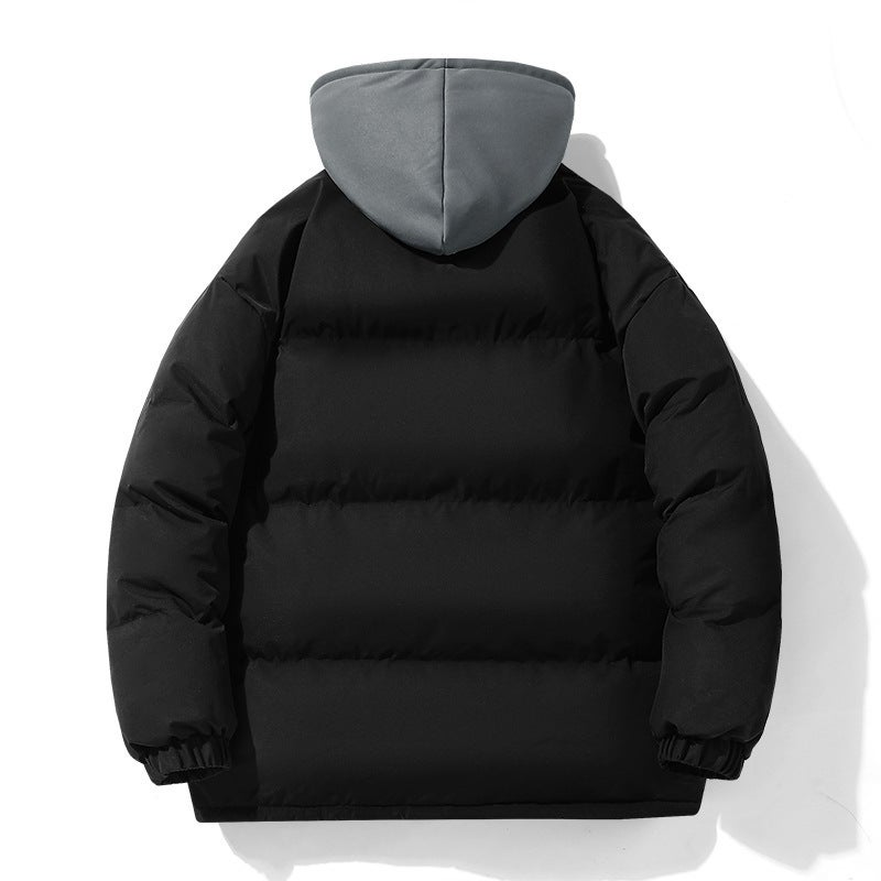 2022 Winter New Cotton Clothes Men'S Daily All-Match Comfortable Loose Fashion Fake Two-Piece Cotton Clothes - Image 5
