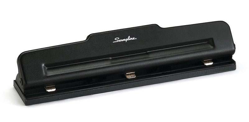 Swingline 3 Hole Punch, 10 Sheet Capacity Three Hole Puncher 3 Ring, Adjustable 2-3 Hole Paper Punch, Black (74015) - Image 5