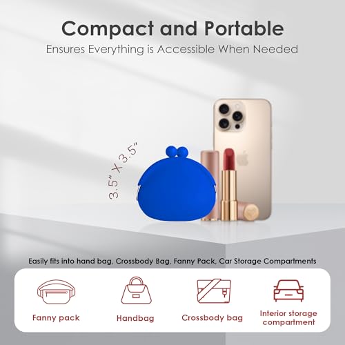 Jalopink Coin Purse for Women – Silicone Small Coin Pouch with Kiss Lock for Coins, Keys, Lipstick, and Earphones – Mini Cute Change Purse, Coin Purse & Pouch for Daily Life, Cars, Travel, Party - Image 3