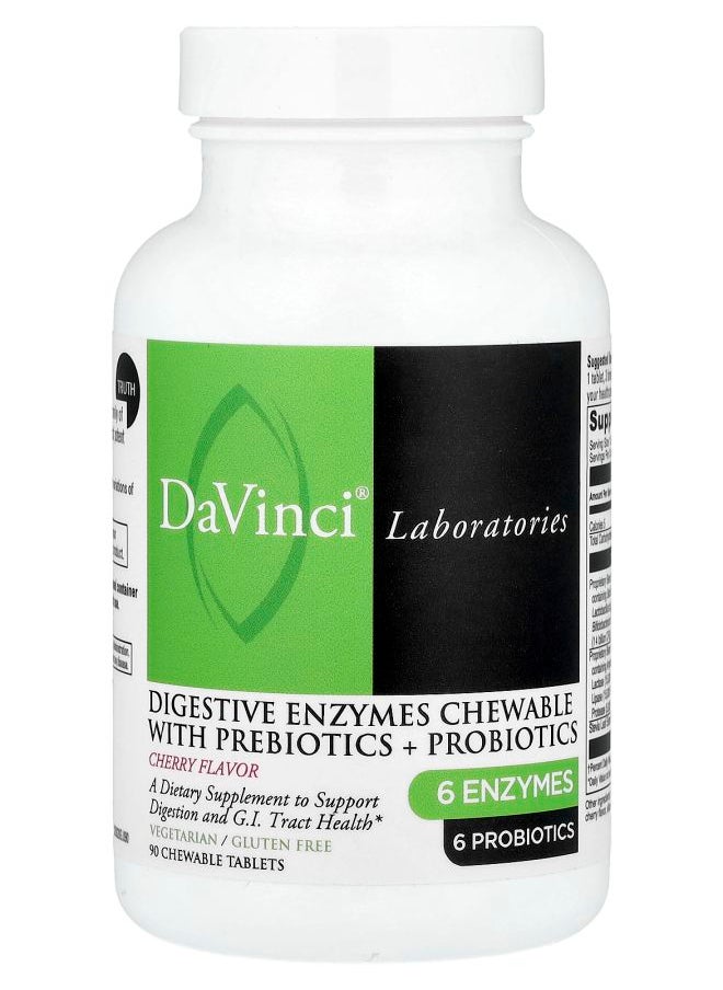 DaVinci Laboratories Mega Probiotic ND with Digestive Enzymes Chewable Cherry 90 Chewable Tablets 