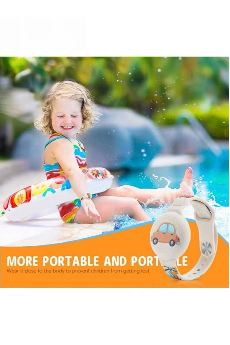 AirTag Bracelet for Kids, Waterproof Cute Cartoon Air tag Holder for Kids with Soft Silicone Full Coverage Anti-Lost Hidden Airtag Wristband Accessories for Child（green) - Image 5