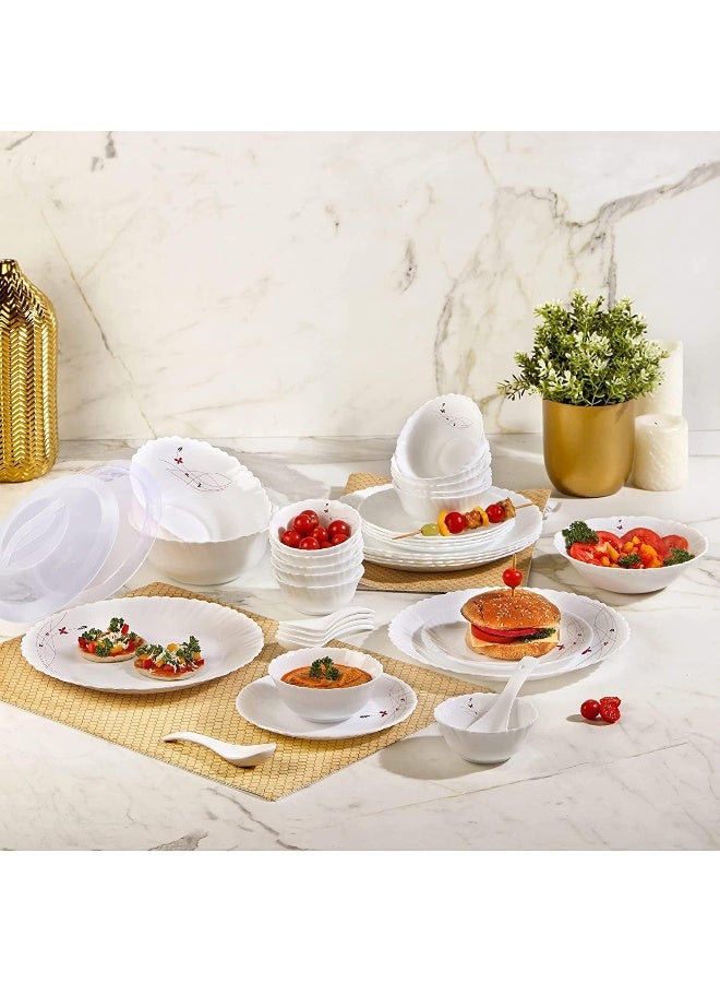 Cello طقم عشاء سيلو أوبالوير دازل سيريز لوش فييستا، 35 قطعة، خدمة لـ 6 أشخاص، أبيض - Image 2