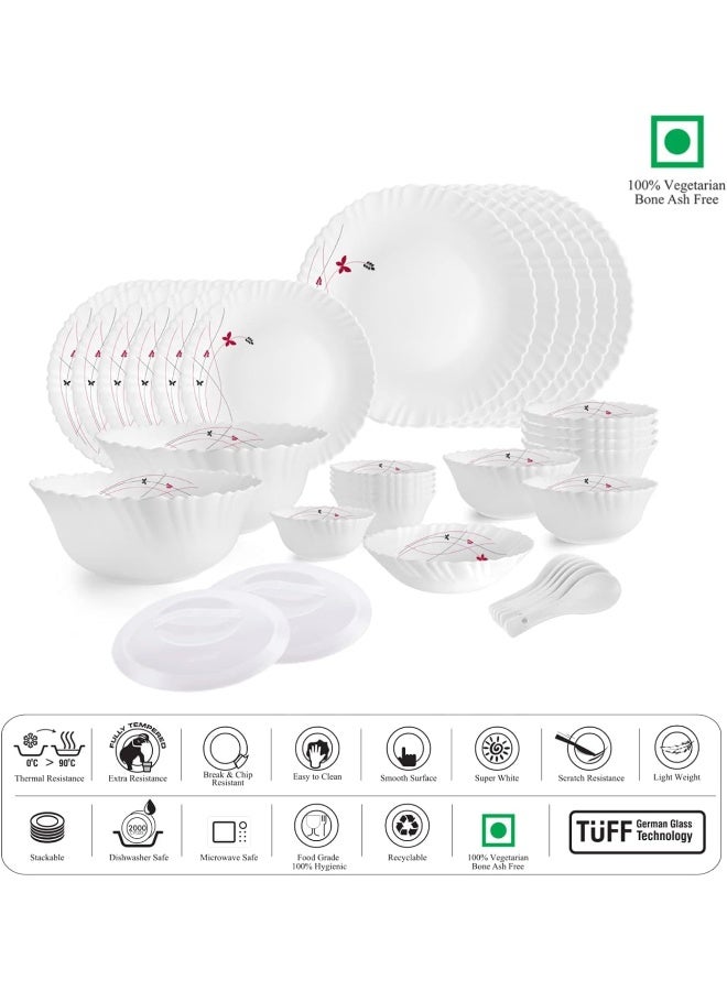 Cello طقم عشاء سيلو أوبالوير دازل سيريز لوش فييستا، 35 قطعة، خدمة لـ 6 أشخاص، أبيض - Image 3