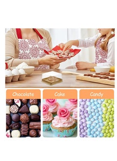 Y&D 50Pack Cupcake Boxes Mini Mooncake Box Individual Cake Boxes Container Plastic Transparent Box Cookies Muffins For Baby Shower Wedding Birthday Party Ramadan Party Eid Mubarak Supplies Gold Base  - Image 5
