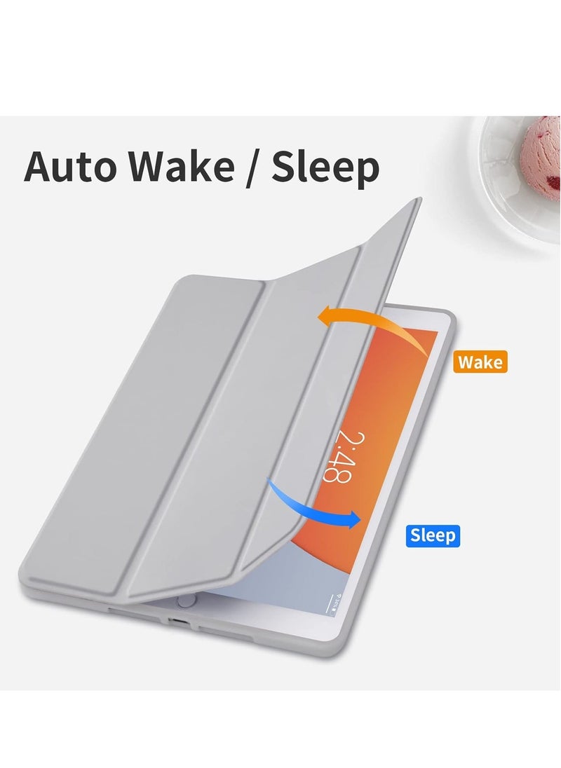 vesus iPad 9th/8th/7th Generation Case (2021/2020/2019) - iPad 10.2-Inch Case with Pencil Holder, Slim Soft TPU Back Smart Magnetic Stand (Light Gray) - Image 4