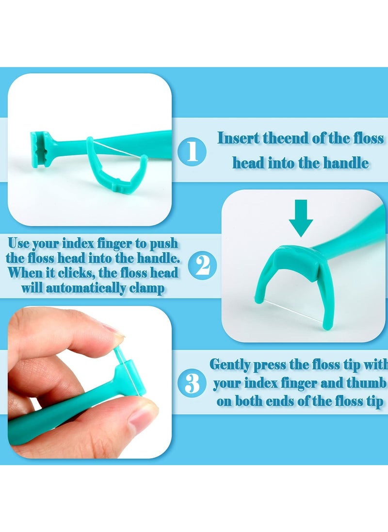 CMGTYYD - Dental Floss, Refill Heads Reusable Dental Flosser, Handle with Refill Heads Unflavored Colorful Interdental Toothpick Flosser, for Adult Kid Teeth Cleaning, 4 Colors (400 Pieces) - Image 1