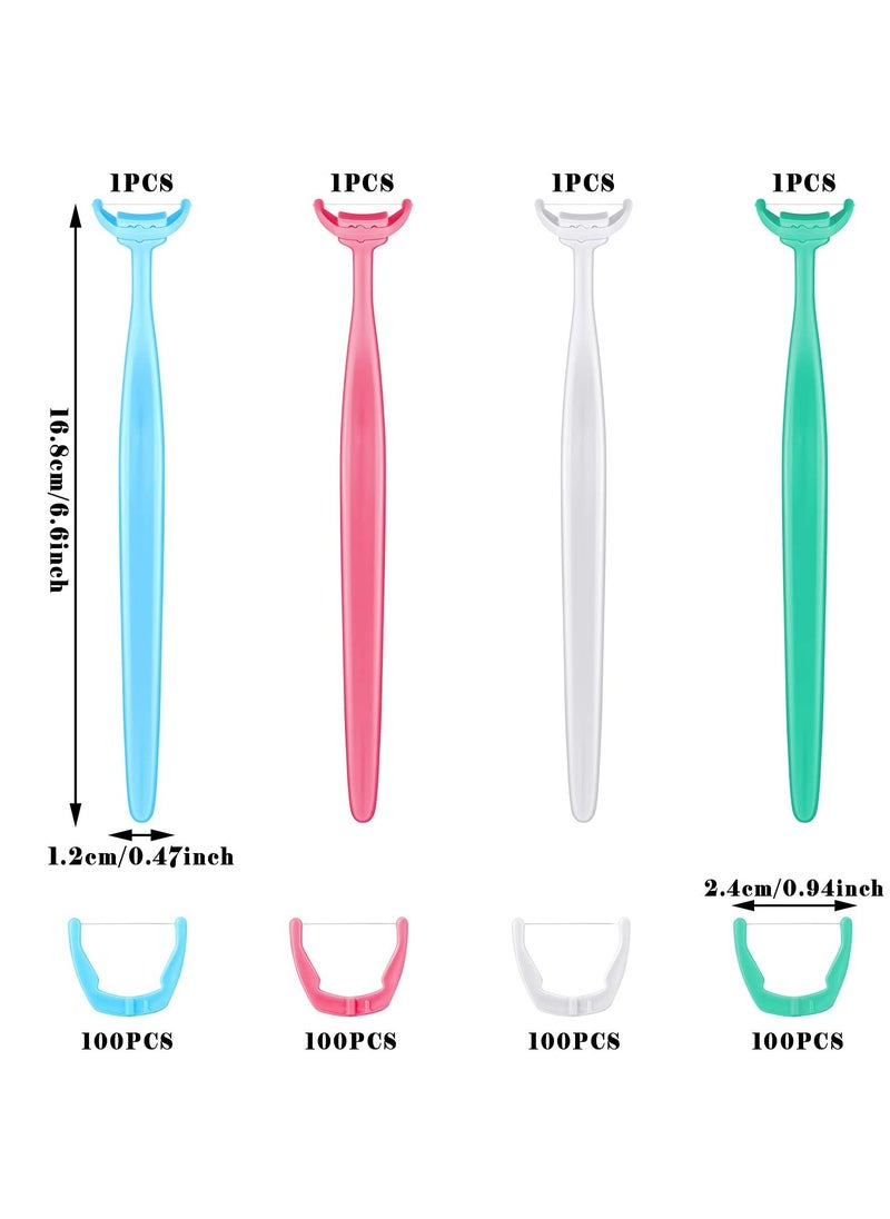 CMGTYYD - Dental Floss, Refill Heads Reusable Dental Flosser, Handle with Refill Heads Unflavored Colorful Interdental Toothpick Flosser, for Adult Kid Teeth Cleaning, 4 Colors (400 Pieces) - Image 1