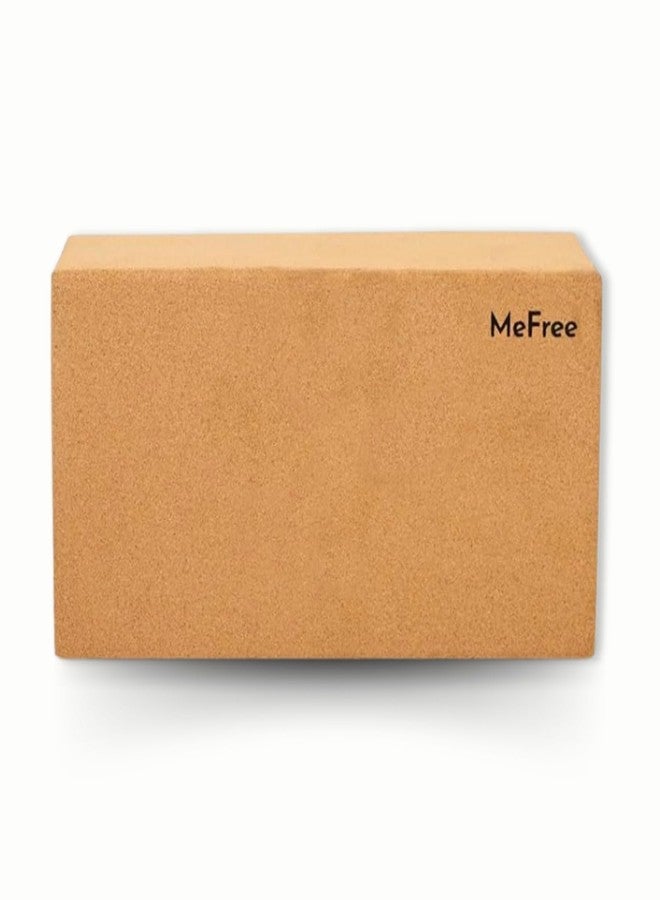 MeFree Cork Yoga Block | Set of 2 I Eco-Friendly, Non-Slip Yoga Brick | Ideal for Balance, Stability, Alignment, & Stretching | 23 x 7.42 x 12.7 cm (Brown) - Image 1