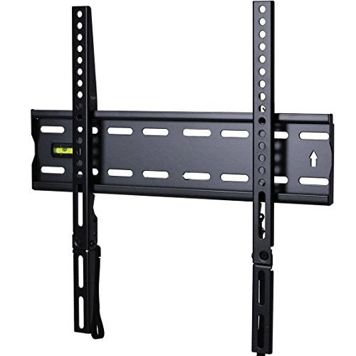 VideoSecu Ultra Slim TV Wall Mount for 27"-55" LCD LED Plasma TV, 110 lbs Weight Capacity, 1" Low Profile, VESA 100x100-400x400, Black, Fixed, Wall Mount - Image 1