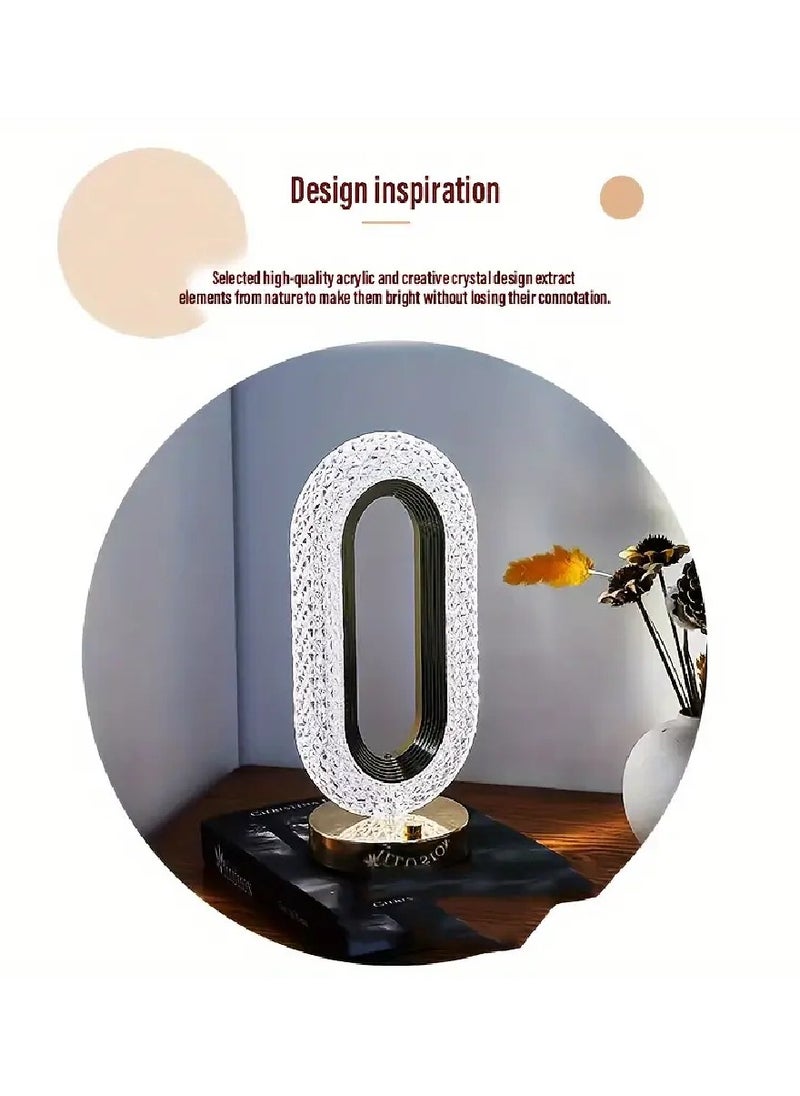 Yuwell - Ramadan Lamp Ramadan Light Crystal Table Lamp With USB 3 Color Changing Option Crystal Lamp LED Light Lamp With 3 Light Intensities Tactile Switch Desk Lamp Ramadan Decoration - Image 1