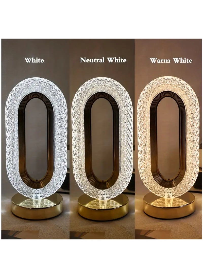 Yuwell - Ramadan Lamp Ramadan Light Crystal Table Lamp With USB 3 Color Changing Option Crystal Lamp LED Light Lamp With 3 Light Intensities Tactile Switch Desk Lamp Ramadan Decoration - Image 1