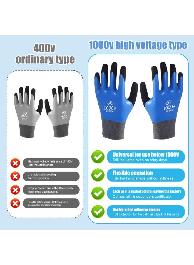 Insulation Work Gloves, 1000V High Voltage Safety Gloves with Heat and Flame Retardant Protection, Comfortable Insulating Glove for Electrical Maintenance and Industrial Use - Image 5