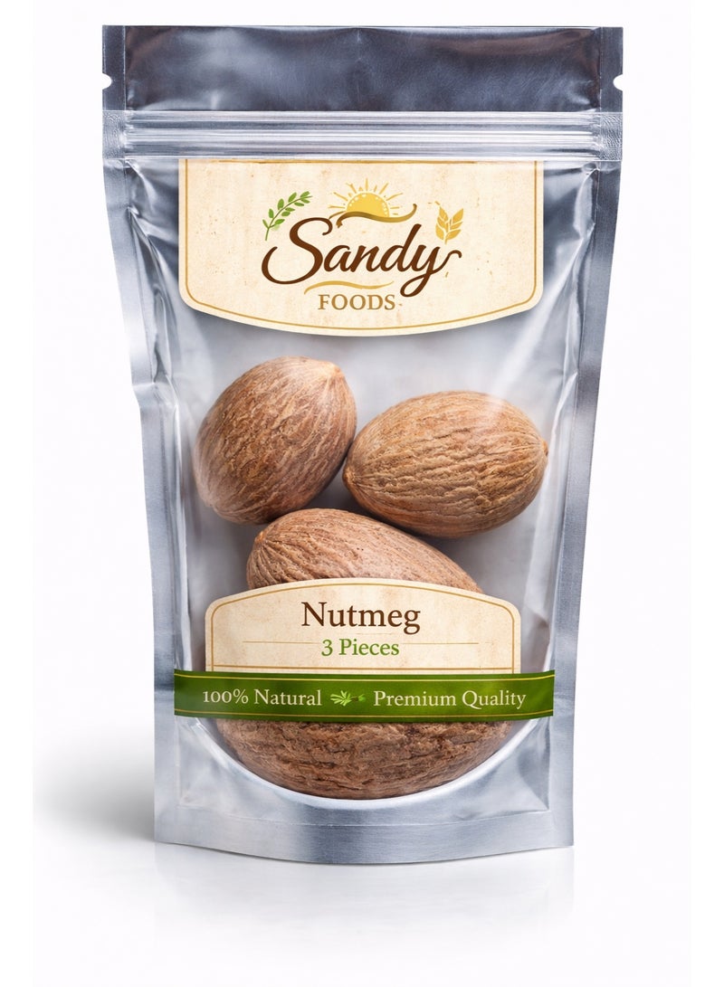 Sandy Foods Whole Nutmeg 100g – Whole Nutmeg, 100% Natural Spice, Strong and Distinctive Flavor, High Quality - Image 1