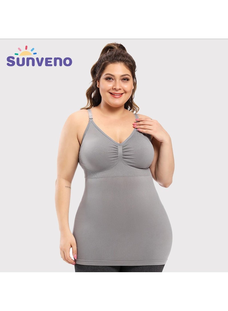 Sunveno Maternity Nursing Tank Top - Grey L - Image 4