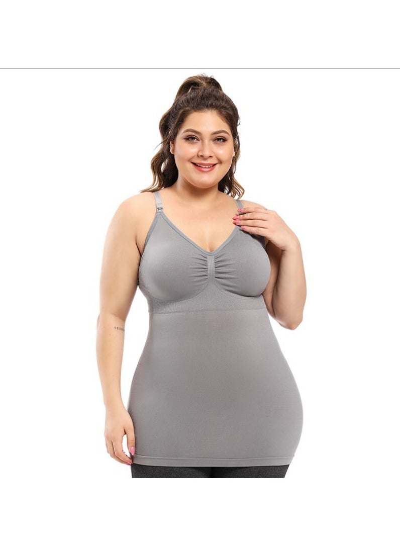 Sunveno Maternity Nursing Tank Top - Grey L - Image 3