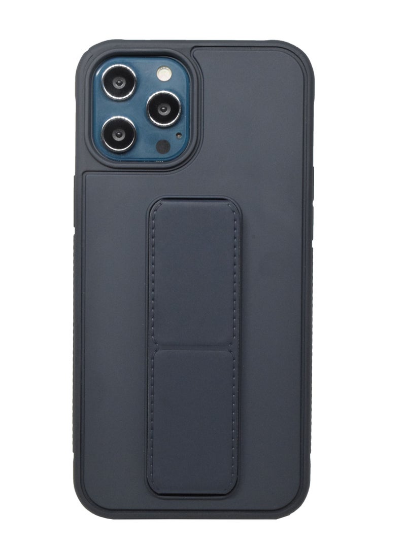 BORTONY iPhone 12 Pro Max Case Silicone Camera Protected Shockproof With Finger Grip Stand Cover - Image 2