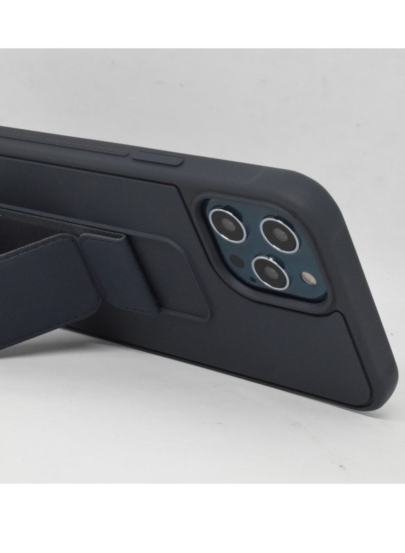 BORTONY iPhone 12 Pro Max Case Silicone Camera Protected Shockproof With Finger Grip Stand Cover - Image 3