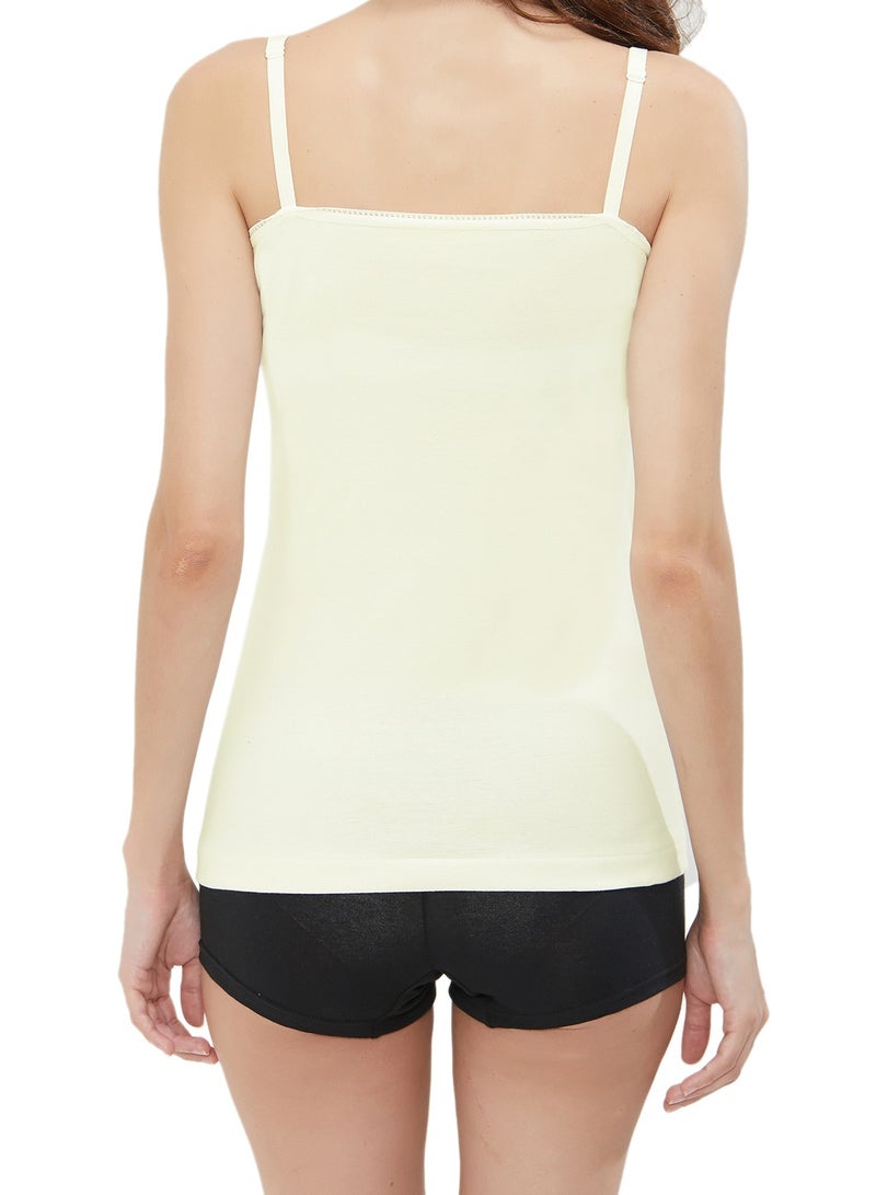 BYC GIRLS ADJUSTABLE STRAP COTTON CAMISOLE (PACK OF 3) - IVORY - Image 4