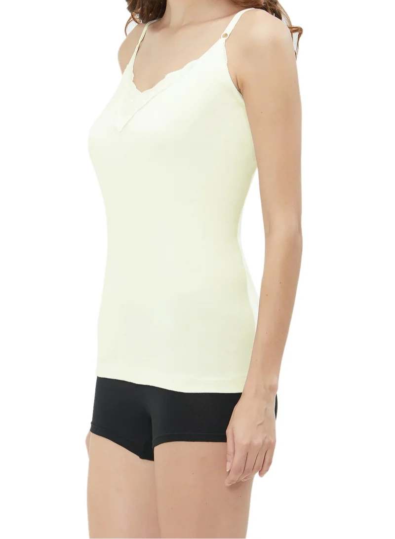 BYC GIRLS ADJUSTABLE STRAP COTTON CAMISOLE (PACK OF 3) - IVORY