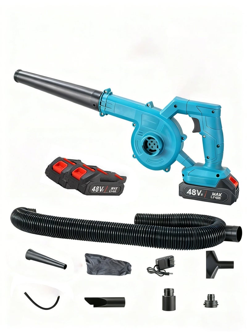 YelaJoy 800W Cordless Leaf Blower, 1900 R/min，Handheld Electric Leaf Blowers 2-in-1 Lightweight Mini Cordless Leaf Vacuum with Brushless Motor (5 Batteries) - Image 1